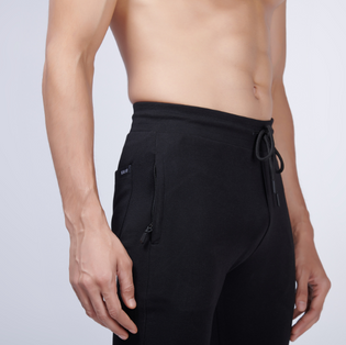  Menology Clothing - Black Track Pant With Zip For Men's