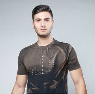  Menology Clothing - Blush Coffee Tie Dye Half Sleeve Round Neck T-shirt For Men's