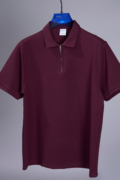Maroon - Civon Zipper Polo