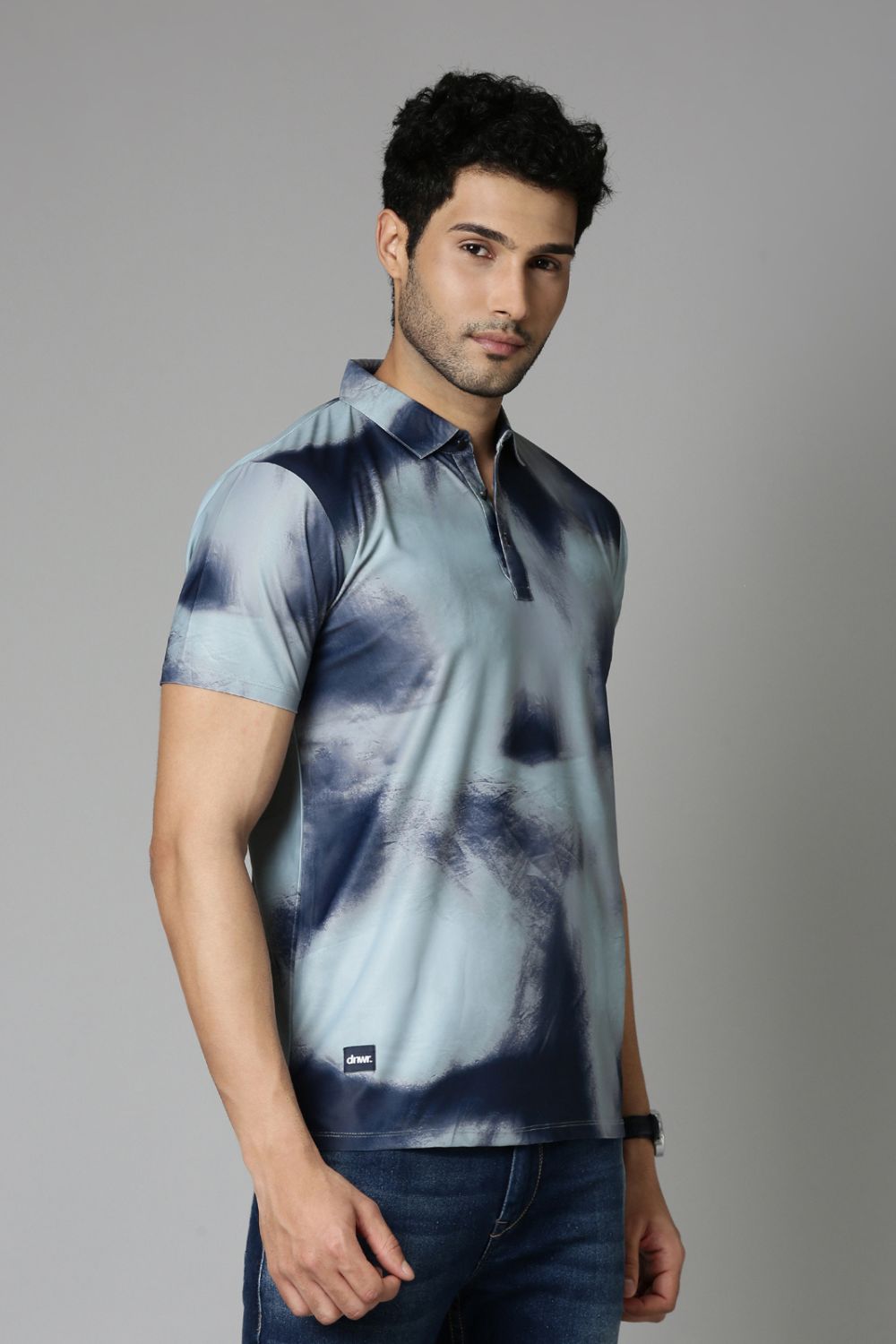 Sea-Foam Printed Polo T-Shirt