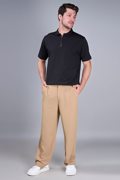 Black - Civon Zipper Polo