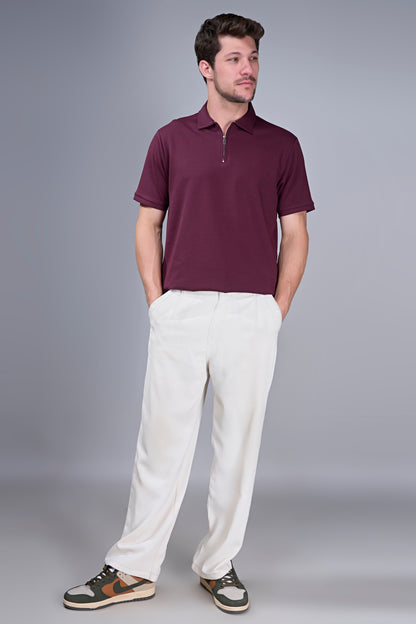 Maroon - Civon Zipper Polo