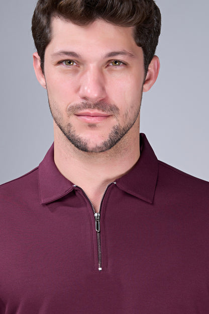 Maroon - Civon Zipper Polo