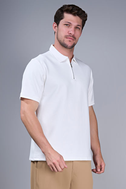 White - Civon Zipper Polo