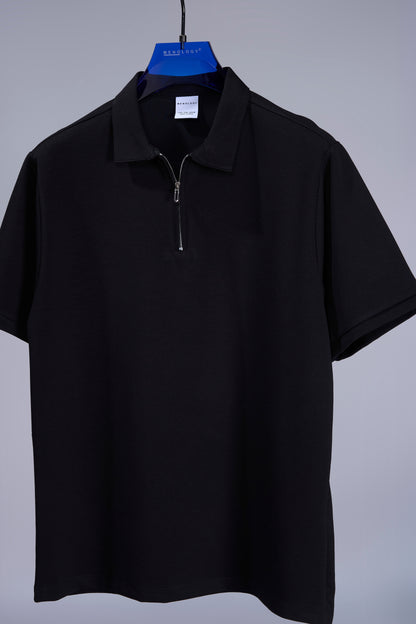 Black - Civon Zipper Polo