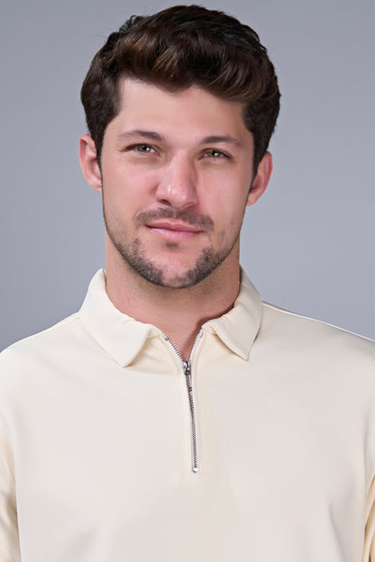 Beige - Civon Zipper Polo