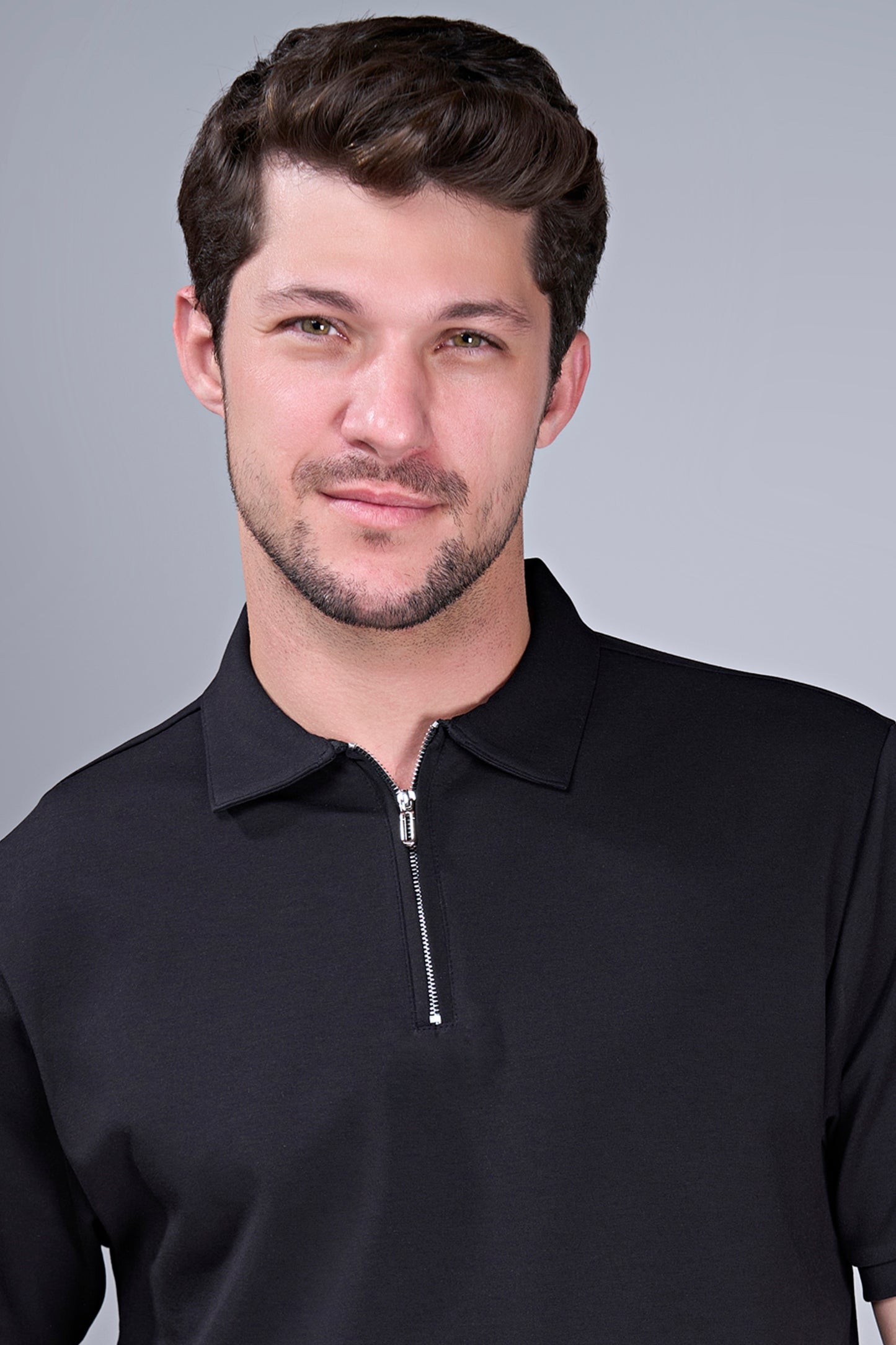 Black - Civon Zipper Polo