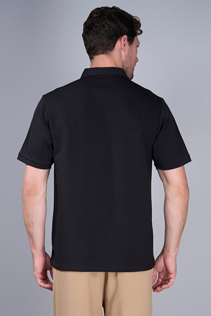 Black - Civon Zipper Polo