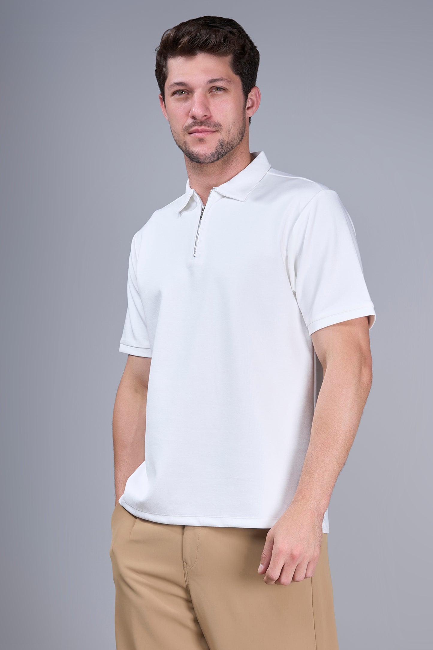 White - Civon Zipper Polo