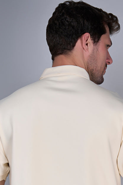 Beige - Civon Zipper Polo