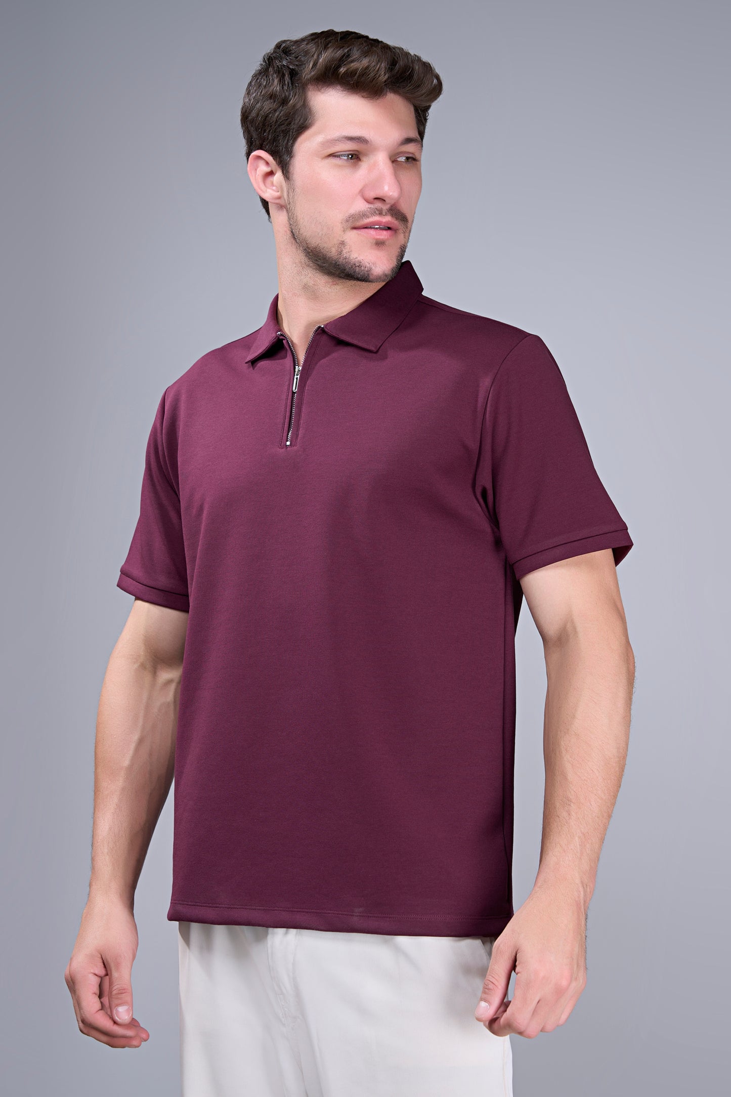 Maroon - Civon Zipper Polo