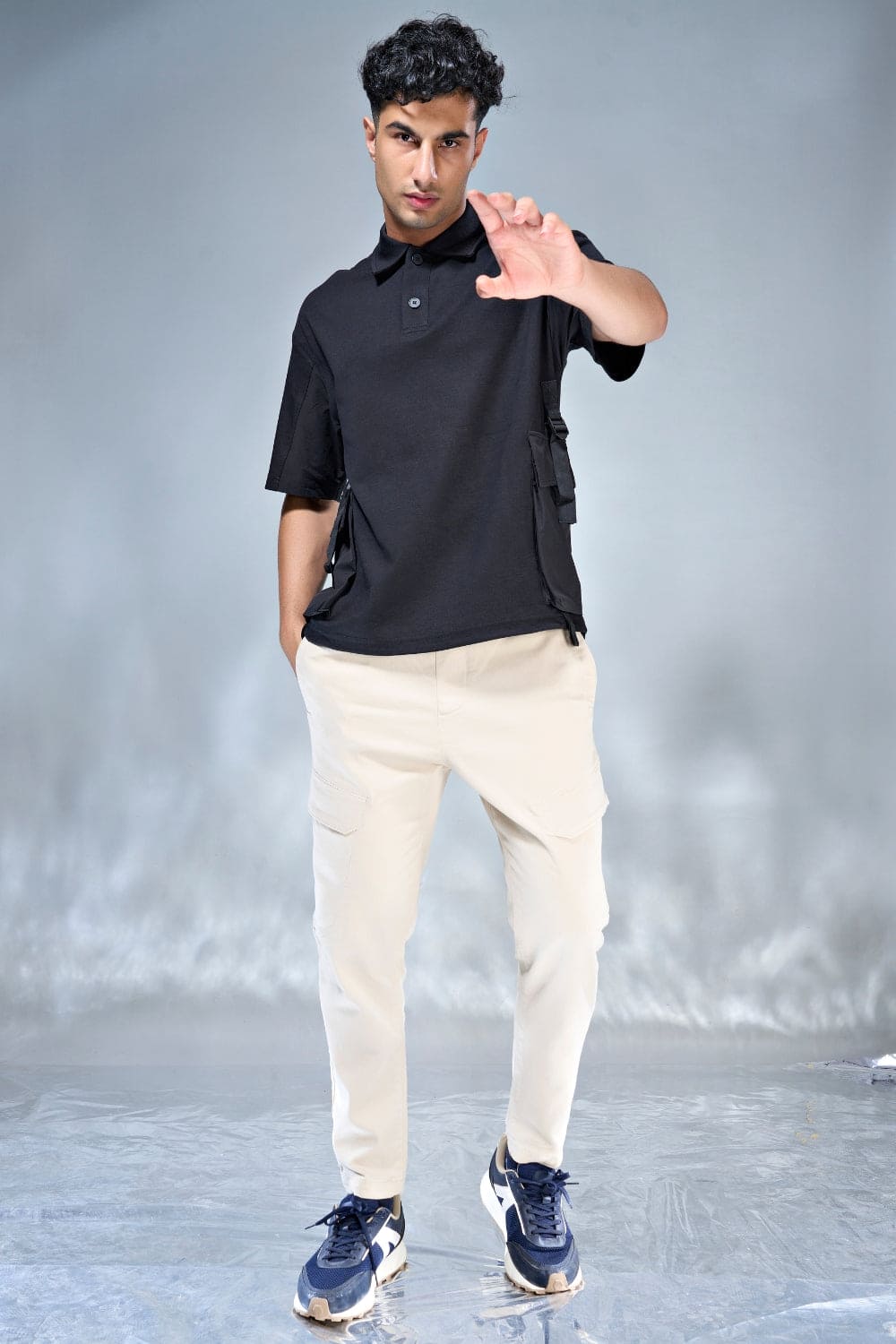 Black Pocket Fusion Polo