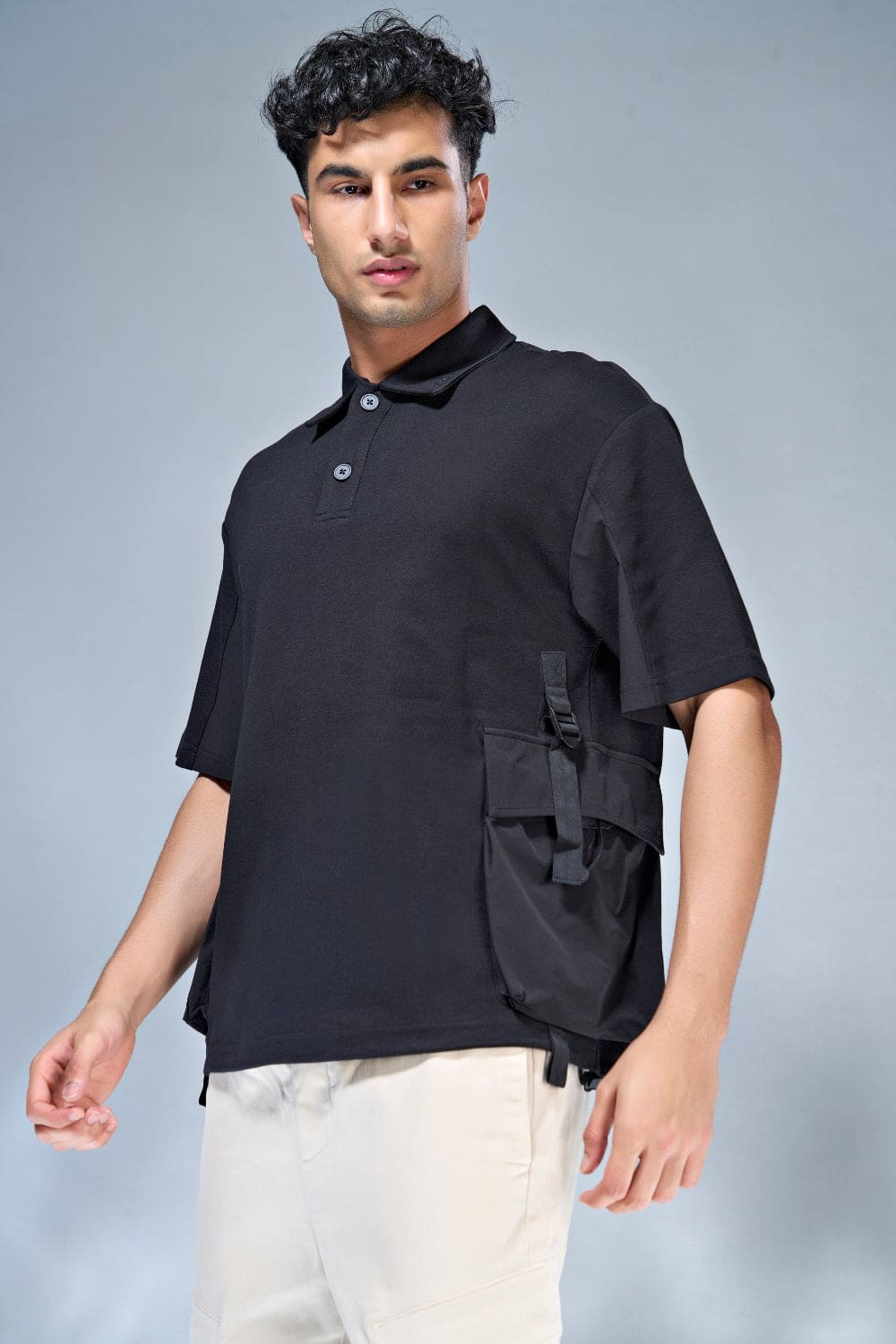 Black Pocket Fusion Polo