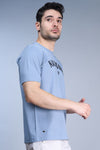 Mirror - Cadet Blue - Half sleeve Oversized t-shirt
