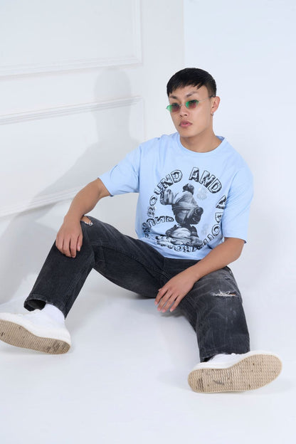 Boy-Blue Rizz Graphic Oversized