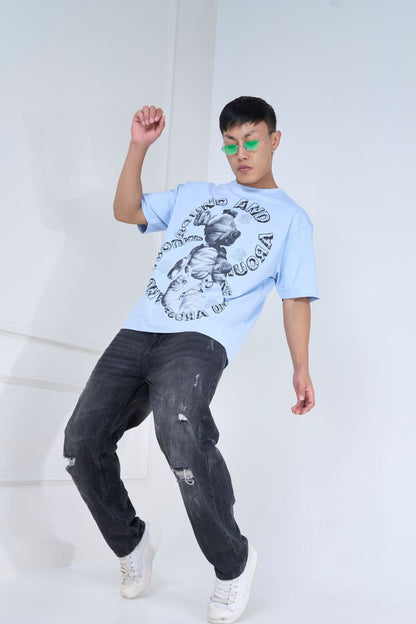 Boy-Blue Rizz Graphic Oversized