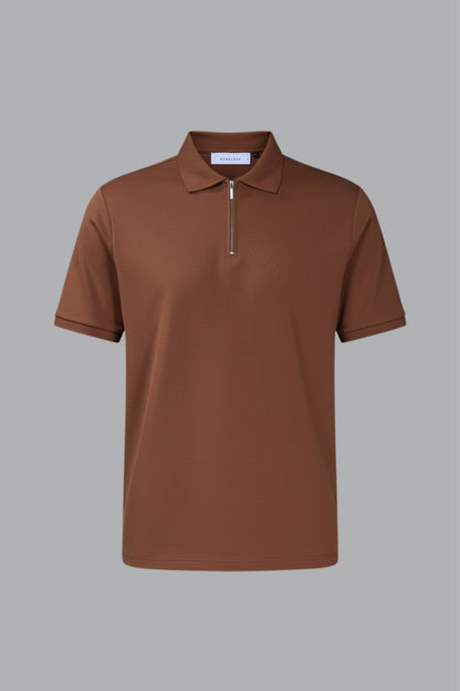 Brown - Civon Zipper Polo