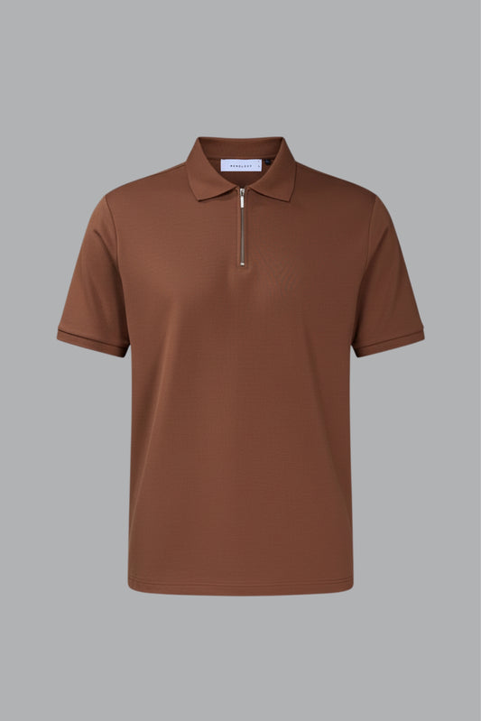 Brown - Civon Zipper Polo
