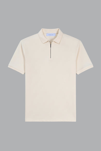 Beige - Civon Zipper Polo