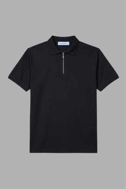 Black - Civon Zipper Polo