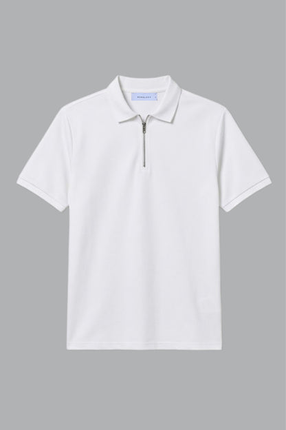 White - Civon Zipper Polo