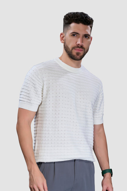 Vista White - Sigma Round Neck T-shirt