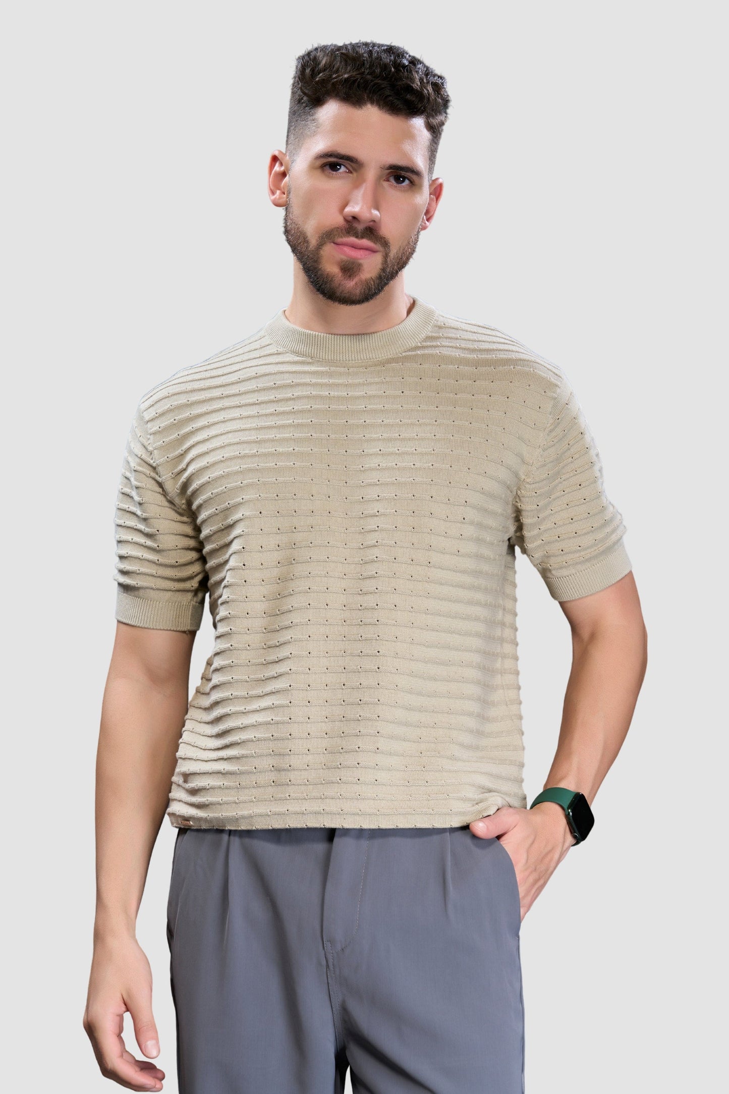 Soft Beige - Sigma Round Neck T-shirt