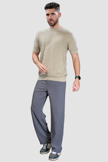 Soft Beige - Sigma Round Neck T-shirt