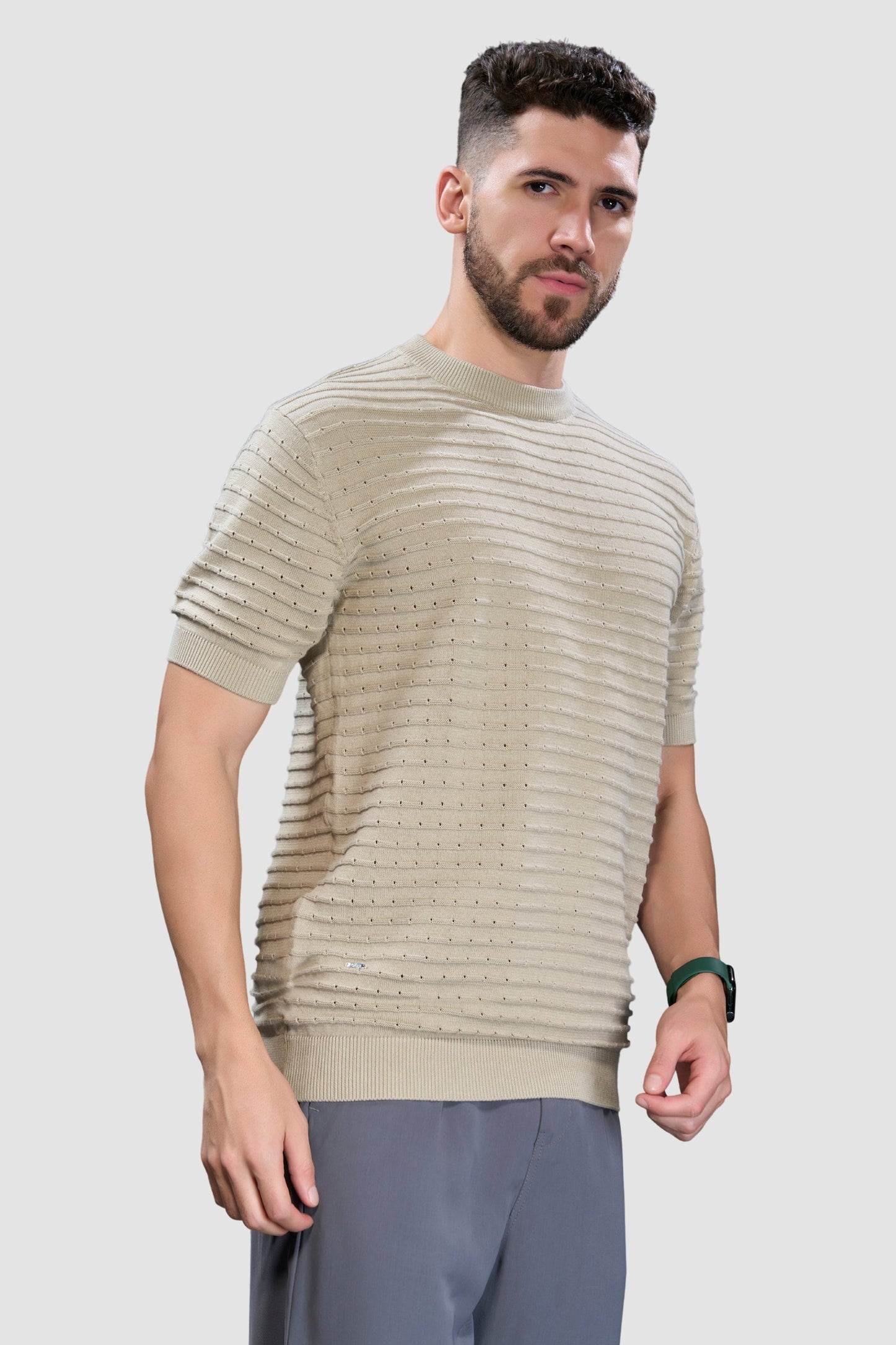Soft Beige - Sigma Round Neck T-shirt