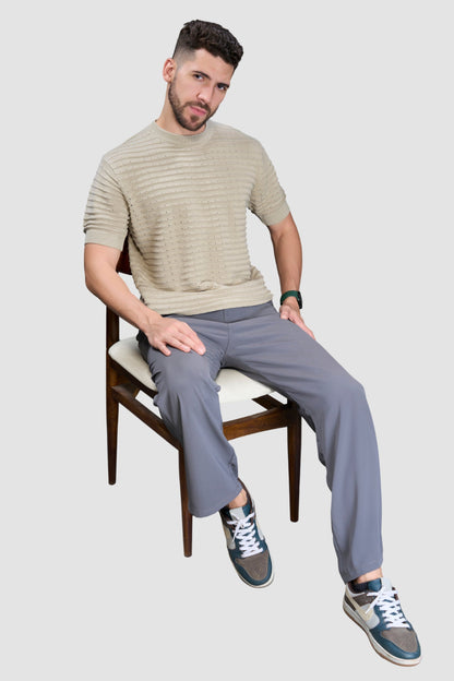 Soft Beige - Sigma Round Neck T-shirt