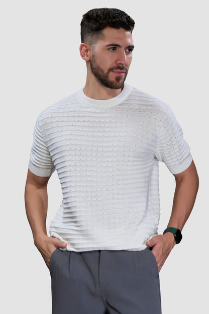 Vista White - Sigma Round Neck T-shirt
