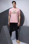 Menology Clothing - The Elements Dusty Pink Half Sleeve Graphic Printed Round Neck T-shirt For Men's
