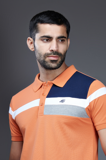  Menology Clothing - Style Innovant Burn Orange Half Sleeve Collar Neck Polo T-shirt