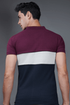Menology Clothing - Trio Farm Wine Short Sleeve Three Shades Collar T-shirt For Men's