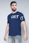 Famous Teal Navy Half Sleeve Oversized T-Shirt