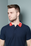 Menology Clothing - The Banker Teal Navy Half Sleeve Collar Button Polo T-shirt For Men's