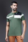Menology Clothing - Style Innovant Fern Green Half Sleeve Collar Neck Polo T-shirt