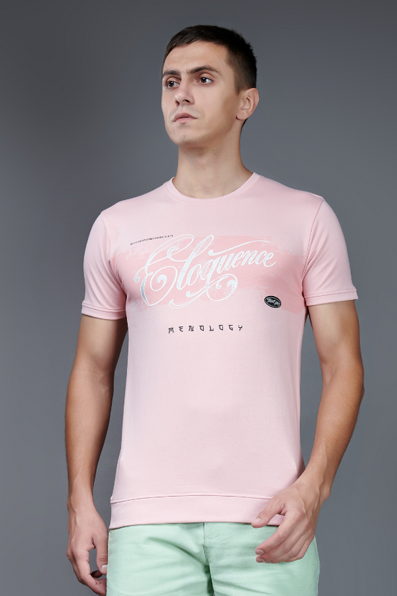 Menology Clothing - Shades Coral Graphic Printed Short Sleeve Round Neck T-shirt For Men's