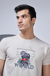 Menology Clothing - The Elements Almond Half Sleeve Graphic Printed Round Neck T-shirt For Men's