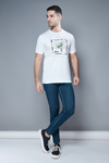 The Elements Arista White Half Sleeve Printed T-Shirt