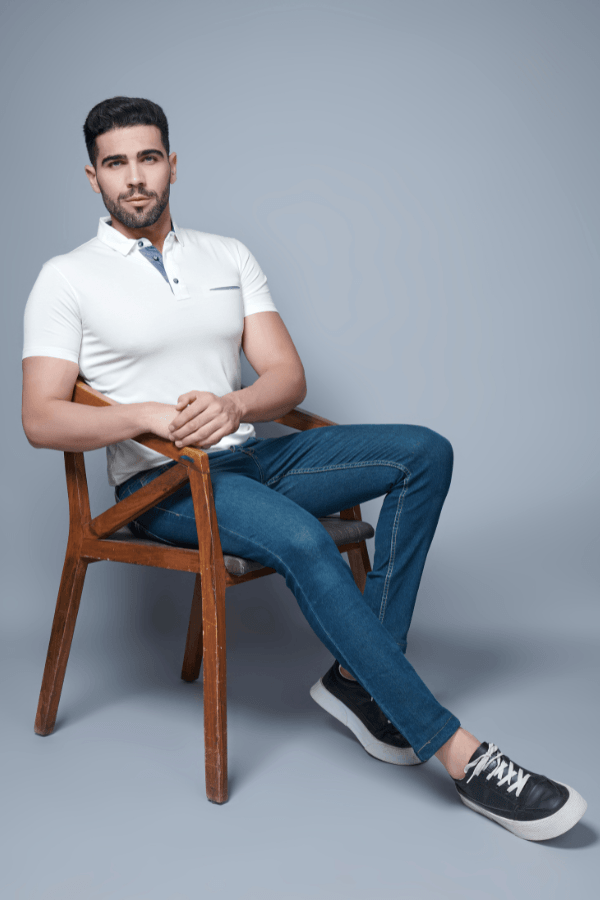 Menology clothing - Slit Polos Arista White Half Sleeve With Collar Button Polo T-shirt For Men's