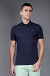 Tabloid Superior Teal Navy Short Sleeve Polo T-shirt
