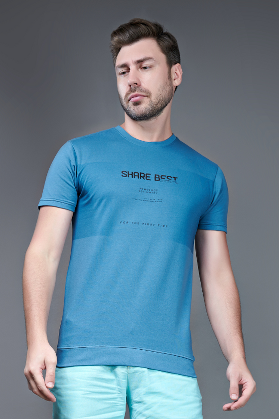 Shades Louis Blue Printed Short Sleeve T-shirt