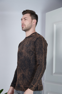  Menology Clothing - Monkey Streetwear Coffee Tie Dye Full Sleeve Round Neck T-shirt For Men's