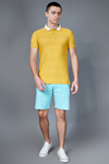 Menology Clothing - Code Fiama Gold Half Sleeve Collar Polo T-shirt For Men's