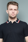 Menology Clothing - The Banker Black Seal Half Sleeve Collar Button Polo T-shirt For Men's