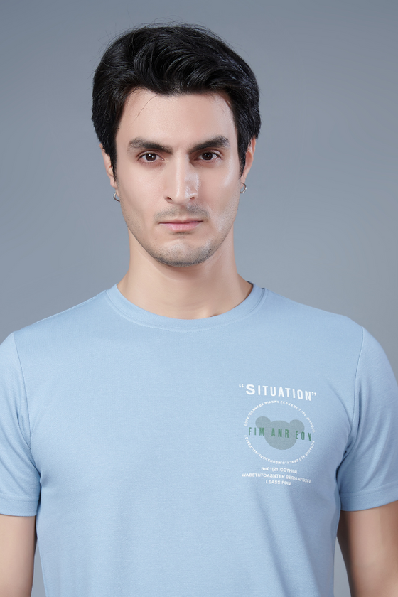 Menology Clothing - Situation Ultra Marine Front & Back Graphic Half Sleeve Round Neck T-shirt