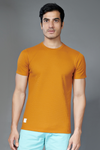 Pixel Mustard Solid Half Sleeve T-shirt