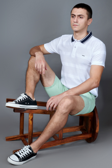  Menology Clothing - Code Arista White Half Sleeve Collar Polo T-shirt For Men's