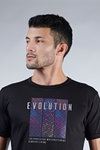 Menology Clothing - Evolution Black Seal Half Sleeve Printed Graphic Round Neck T-shirt For Men's